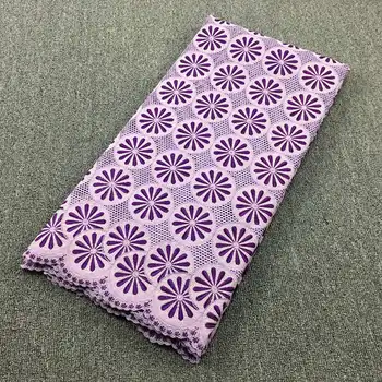 Nigerijski čipke tkanine 2019 lilac purple švicarski čipke visoke kakovosti švicarskega bombaž voile vezalke švica 069 bombaž 5yards