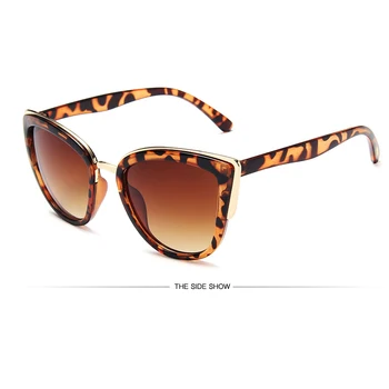 Dame Moda Mačka Oči, Sončna Očala, Plastični Okvir Očal Je Leopard Barvne Sončna Očala