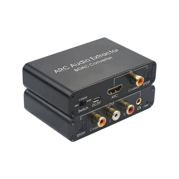 192KHz ARC (Audio Adapter HDMI Audio Extractor Digitalno Analogni Avdio DAC Pretvornik SPDIF Koaksialni RCA 3.5 mm Jack Izhod