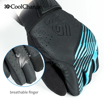 CoolChange Izposoja Dolgo Prst Rokavice Zimske Dihanje Windproof Anti-slip Kolesarske Rokavice Termalni GEL, Zaslon na Dotik, Kolesarske Rokavice