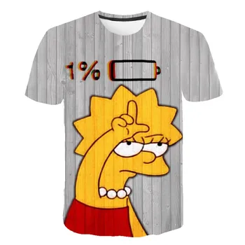 3D Tiskanih Najnovejše The Simpsons in Sin t-shirt Priložnostne Harajuku Risanka Smešno Kreativno Zasnovo 1% Tshirt Otrok Ulica Nošenje Tee