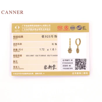 CANNER Ins Palm Diamant Uhani Za Ženske, Realno 925 Sterling Srebrni Uhani Obroče Cirkon korejski Fine Nakit Pendientes