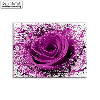 Novo 5D diamond slikarstvo purple Rose serije ikono celoten kvadratni vaja 3d vezenje diamond mozaik nosorogovo križ doma dekoracijo