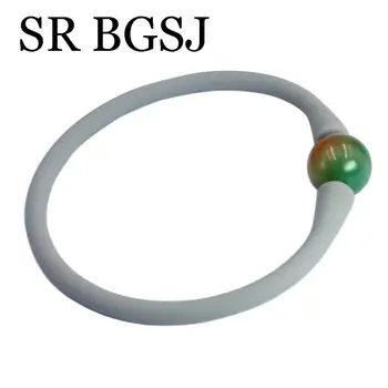 Brezplačna Dostava 12 mm Siva Silikonske Gume Kabel Draguljev Agat Naravnega Kamna Ogrlica, Zapestnica Modni Nakit Set