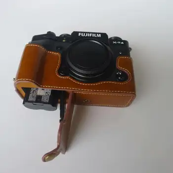 XT4 Fotoaparat Torba PU Usnje Polovico Telesa Nastavite Pokrov Za Fujifilm FUJI X-T4 XT4 Spodnjem Primeru Z Baterijo Odpiranje