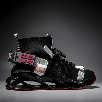 Visoko-top nogavice priložnostne čevlji zračni blazini športni čevlji hot-prodaja priložnostne čevlji čipke na prostem udobno, pohodništvo čevlji