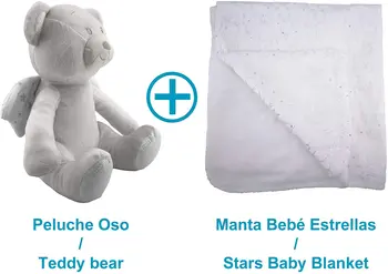 Nastavite medvedek z odejo baby zvezde darilo novorojenega otroka, lepo prešito odejo z Živalskimi polnjenje, mehko odejo