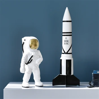 Smole Obrti Prostor Človek Ameriški Astronavt Kiparstvo Raketno Letalo Kozmonavt Slika Model Kip Doma Okraski Figurice