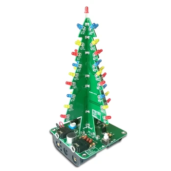 DIY Božično Drevo komplet za Enostavno Izdelavo LED Luči Akril Božično Drevo z Glasbo, Elektronsko Učenje Kit Modul