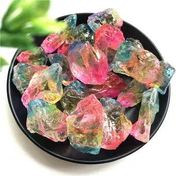 Debelo 100 g Electroplated Multicolor Kristalno Gemstone, Meditacijo, Reiki Healing Kristalno dragih kamnov Zdravilni Kamni