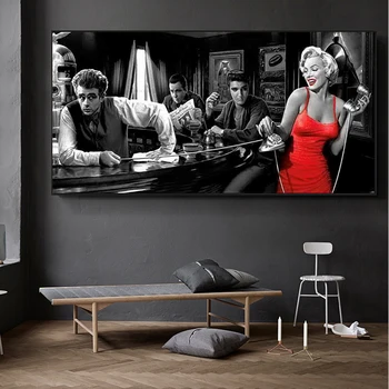 James Dean Marilyn Monroe Cuadros Elvis Presley Platno, Slike, Plakate in grafike Wall Art Slik, Dnevna Soba Dekoracijo
