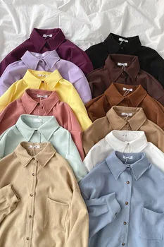 Mooirue Pozimi Leta 2020 Ženske Majice Bluzo korejskem Slogu Bela Majica Dolg Rokav Pomlad Fant Srajce 12 Barv