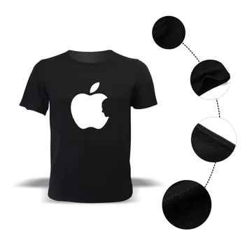Apple 4-barvni Bombaž Majica Smešno Fashion Design Print majica s kratkimi rokavi Moški Ženske T Shirt Harajuku Kratek Rokav Nepopolne Apple T-shirt