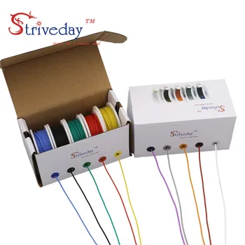 30/28/26/24/22/20/18awg Fleksibilno Silikonsko Žice Kabel vrstici 5 barvni Mix paket Električne Žice, Baker Skladu DIY