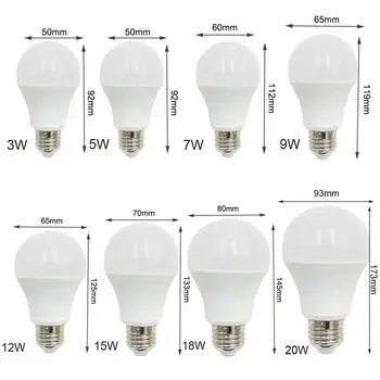 10x E27 3W 5W 7W 9W 12W 15W 18W 20W LED Edison Svetu Žarnice Kul Toplo Bela 110/220V Super Svetla Lučka za Domačo Pisarno