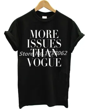 Moda za Ženske Tshirt Več Vprašanj, Kot so Vogue Pisma Natisnjena Tshirt Črno Bel Priložnostne Bombaž Harajuku Vrh Tee Spusti Ladje HH305-01