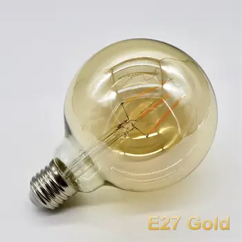 4pcs/veliko Retro Edison Žarnico, Žarnice G95 E27 6W Bombillas 220V-240V Letnik Lučka 2700 /4000KGold Stekleni balon Doma Dekoracijo