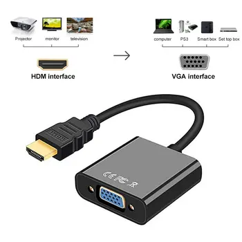 1080P HDMI na VGA Adapter Digitalno Analogni Pretvornik Video Kabel za Xbox Prenosni RAČUNALNIK TV Okno za Projektor Displayer HDTV