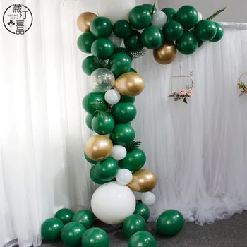 Temno Zeleno Baloni Divji Tropski Gozd Rojstni Dekoracijo Velik Krog helij baloni