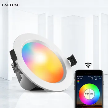 Smart LED Downlight Zatemnitev Krog Spot Luč 5W 9W RGB Barva Spreminja, Toplo Hladno svetlobo Bluetooth APP Nadzor Pametne Luči