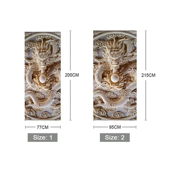3D Jade Carving Olajšave Vrata Nalepke Za dnevno Sobo, Spalnico, PVC samolepilne Tapete Doma Dekor Zidana Nepremočljiva Stene Decals
