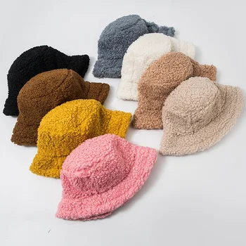 Ženske klobuk, ki je Umetno Krzno na Prostem Tople Zimske Kape za Ženske Modni bonnet Barva Prostem Reverzibilna Hip Hop Vedro Klobuk