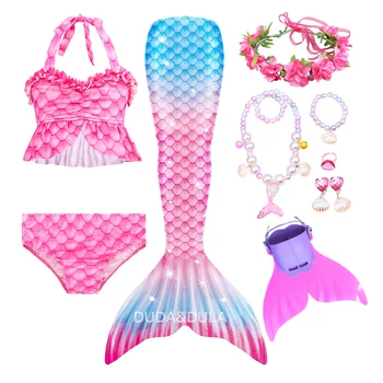 Deklica Rep Cosplay Otroci Bikini za Dekleta, Otroci Kopalke Dekleta Princess Ariel Poletje Plažo, obleke, kompleti Kostum Stranka