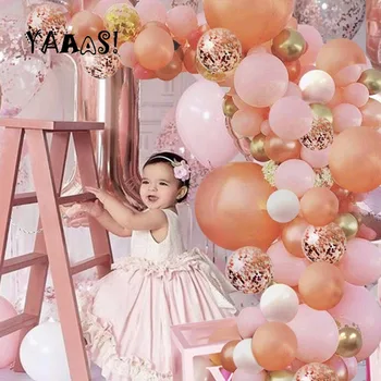 Rose Zlata Baloni Garland Arch Kit Komplet Konfeti Latex Baloni za Baby Tuš Poroko, Rojstni dan, Obletnica Stranka Odlikovanja