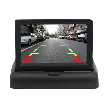 Samodejno Parkiranje Pomoč Nove 4LED Night-Vision Avto CCD Pogled od Zadaj Kamero S 4,3-palčni Barvni LCD-Avto Video Zložljiv Zaslon Kamere