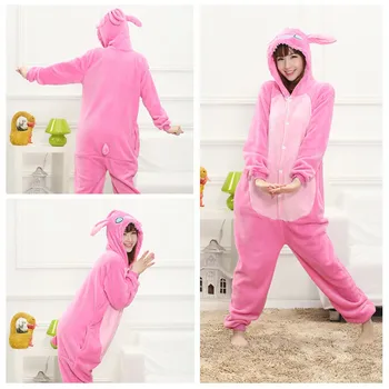Flanela Pyjama Homewear Odraslih Sleepwear Panda Pižamo Kigurumi Hoodie Samorog Cosplay Živali Kigurumi Moški Ženske Pižame