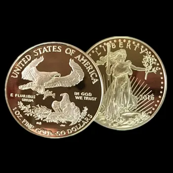 5 kos nemagnetni 2016 svobode kovancev 24K pravi pozlačeni značko 32.6 mm spominek doma dekoracijo replika kovanec