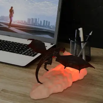 Vroče 3D Tiskanih LED Fire Dragon Svetilke Noč Lahka Akumulatorska Razpoloženje, Mehko Svetlobo, Za Spalnico, Otroško Sobo, Spalnico, Kampiranje, Pohodništvo Dekor