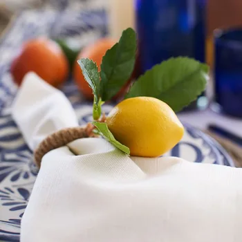 10pcs Simulacije limone rastlin napkin obroč Sadni obrok sponke Hotel model soba napkin obroč
