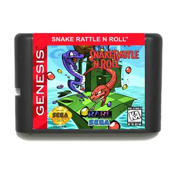 Rattle Snake n Roll 16 bit MD Igra Kartice Z Drobno Polje Sega Megadrive/Geneza