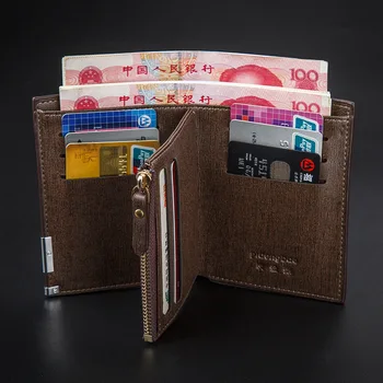 Moške denarnice carteira Kariran kratek torbica knurling usnjena moška denarnica Retro billeteras par hombre mala zadrgo človek denarnice