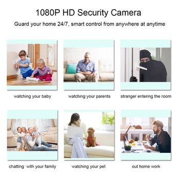 Tuya Wifi PTZ 1080P IP Kamere Zaprtih HD Smart nadzorne Kamere Night Vision Baby Pet Monitor Home Security Kamera