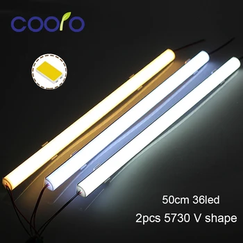 5PCS/Veliko 50 CM LED Bar svetlobe 5730 V Obliko Kotu aluminij profil z Ukrivljeno Pokrova Stenske Kotu Svetlobe DC12V LED Kabinet Svetlobe