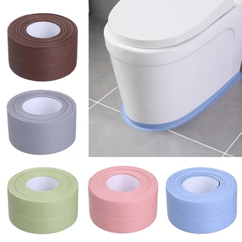 2020 3.2mx38mm kopalnica tuš kad, umivalnik pečat trakom, bele PVC samolepilne, kopalnica, kuhinja nepremočljiva stenske nalepke