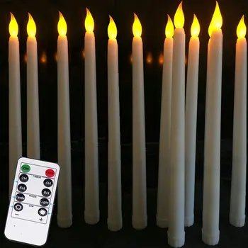 Komplet 6 Daljinsko Ali ne Oddaljeno 11 inch LED Sveča Sveče,Brezplamensko Sveče, Baterije S Samosprožilcem gumb,Božič sveče,ne vosek