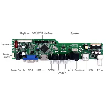 Latumab Nov Komplet za QD15TL03 TV+HDMI+VGA+USB LCD LED zaslon Gonilnik Krmilnika Odbor za 15.4