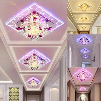 Sodobni LED Kristalno Stropna Luč, Krožna Mini Stropne Svetilke Luminarias Rotunda Luči za dnevno Sobo Oltarja Hodnik, Kuhinja