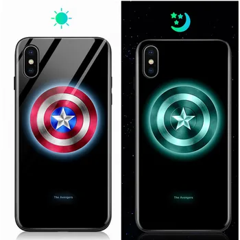Za Huawei Nova 5 Pro Primeru Nova 5T 5i 7i P20 lite 2019 Svetlobna Avengers Marvel Žareti v Temno Kaljenega Stekla Nazaj Ohišje Pokrov