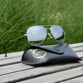 Luksuzni steklo objektiv Pilotni sončna očala ženske Moški 2020 sončna očala 58mm Letalski okvir Barva Leče uv400 žarki ice blue G15
