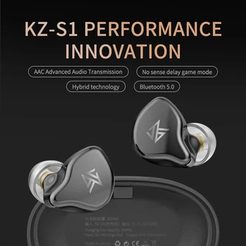 KZ S1 TWS Brezžična tehnologija Bluetooth 5.0-ear Slušalke Stereo Touch Kontrole za Zmanjševanje Hrupa Nepremočljiva Športne Slušalke Z Mikrofonom