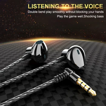 Kovine in-Ear Slušalke Žične Slušalke 3.5 mm Gaming Slušalke Z Mikrofonom Za Mobilni Telefon Xiaomi PC Udobno Uho Slušalke