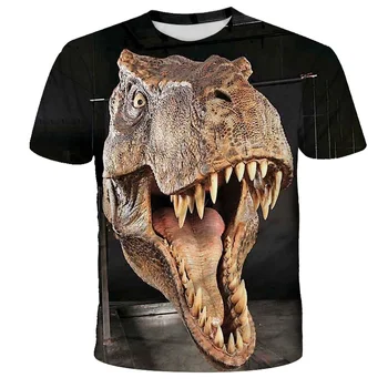 2021 Novo Jurassic Park, Majica s kratkimi rokavi otroci 3D Natisnjeni T-shirt Priložnostne Smešno Vrhovi Jurassic Svetu Tees Otrok, Fant, Dekle Kul tshirt 4T-14