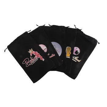 Barve po meri logo Virgin Človeških Las razširitve snop embalaža saten svila vrečke, črne vrečke po meri virign lase pakiranje torbe