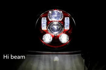 Za motorno kolo Harley 5-3/4 inch Žarometi Moto Projektor LED Žaromet (Rdeča Chrome Black )