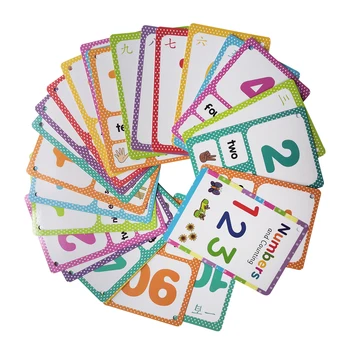 Baby Darila V Angleščini In Številke 1-100 Kognitivne Flash Kartice Montessori Učenje Izobraževalne Igrače Za Otroke, Otroci Igre Učni Pripomočki