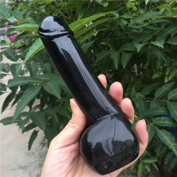 Naravni Obsidian Quartz Crystal Ogromen Umetni Penis